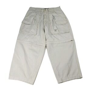 Field & Stream Mens Cargo Convertible Zip‎ Off Shorts Khaki Size 32 Outdoor